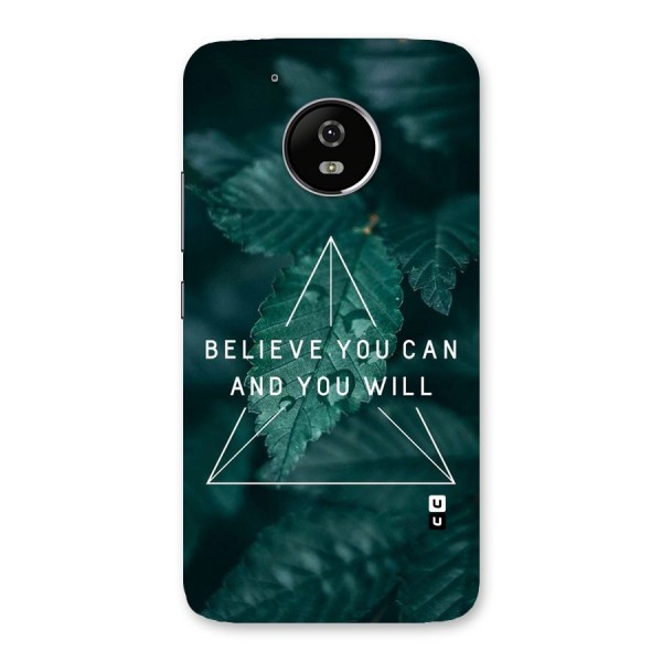 Believe You Can Motivation Back Case for Moto G5