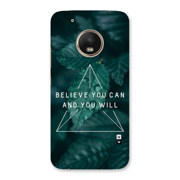 Believe You Can Motivation Back Case for Moto G5 Plus