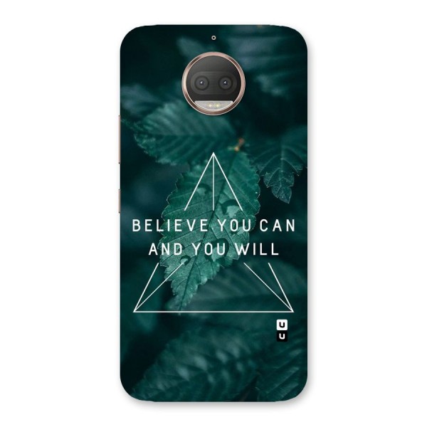 Believe You Can Motivation Back Case for Moto G5s Plus