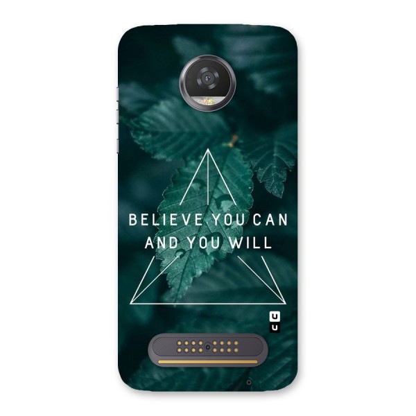 Believe You Can Motivation Back Case for Moto Z2 Play