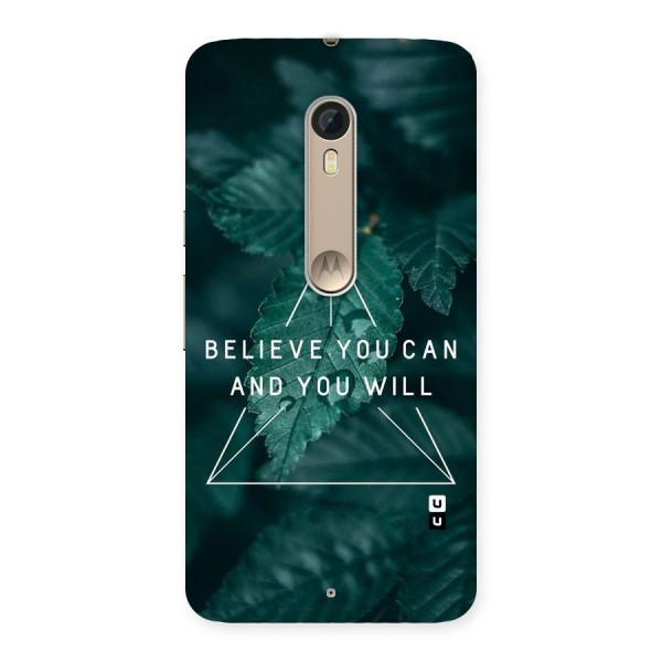 Believe You Can Motivation Back Case for Motorola Moto X Style