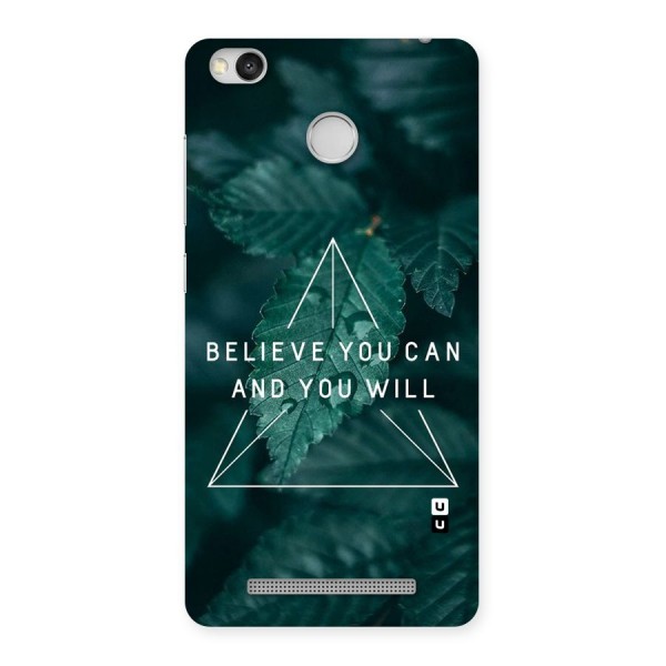 Believe You Can Motivation Back Case for Redmi 3S Prime