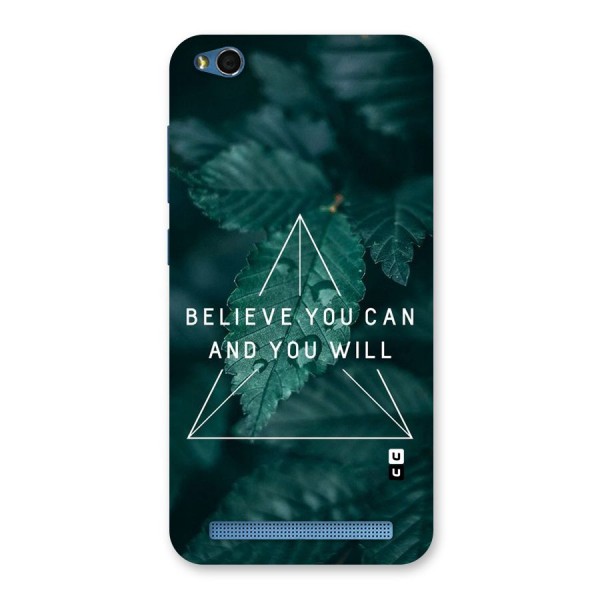 Believe You Can Motivation Back Case for Redmi 5A