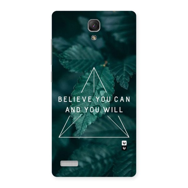 Believe You Can Motivation Back Case for Redmi Note