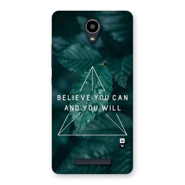 Believe You Can Motivation Back Case for Redmi Note 2