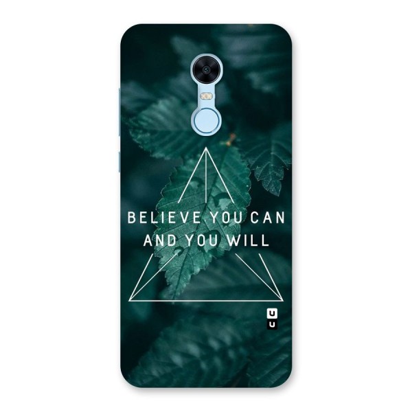 Believe You Can Motivation Back Case for Redmi Note 5