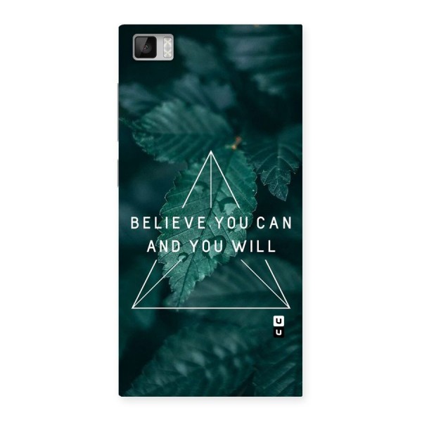 Believe You Can Motivation Back Case for Xiaomi Mi3