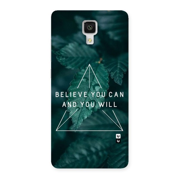 Believe You Can Motivation Back Case for Xiaomi Mi 4