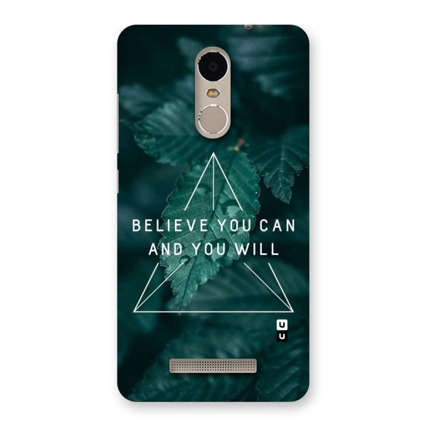 Believe You Can Motivation Back Case for Xiaomi Redmi Note 3