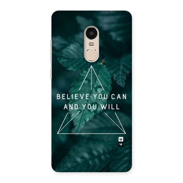 Believe You Can Motivation Back Case for Xiaomi Redmi Note 4