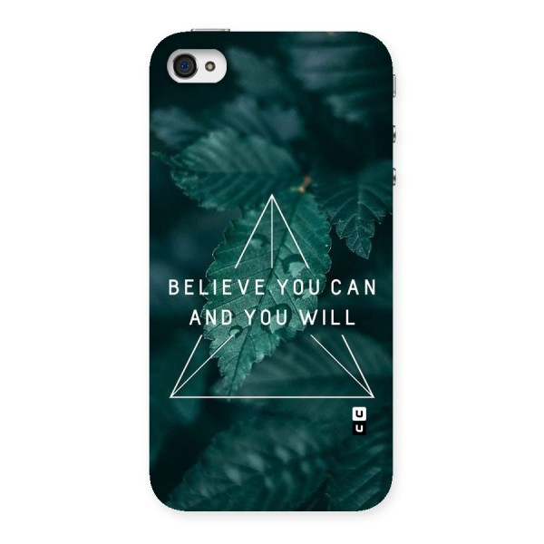 Believe You Can Motivation Back Case for iPhone 4 4s