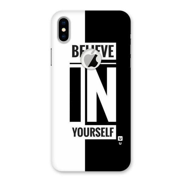 Believe Yourself Black Back Case for iPhone X Logo Cut