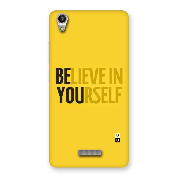 Believe Yourself Yellow Back Case for Lava-Pixel-V1