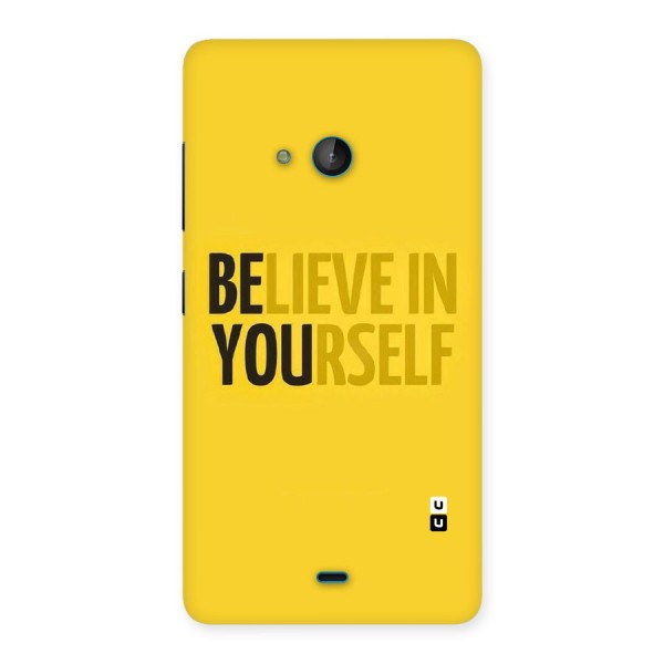 Believe Yourself Yellow Back Case for Lumia 540
