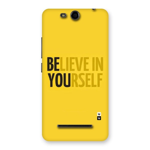 Believe Yourself Yellow Back Case for Micromax Canvas Juice 3 Q392