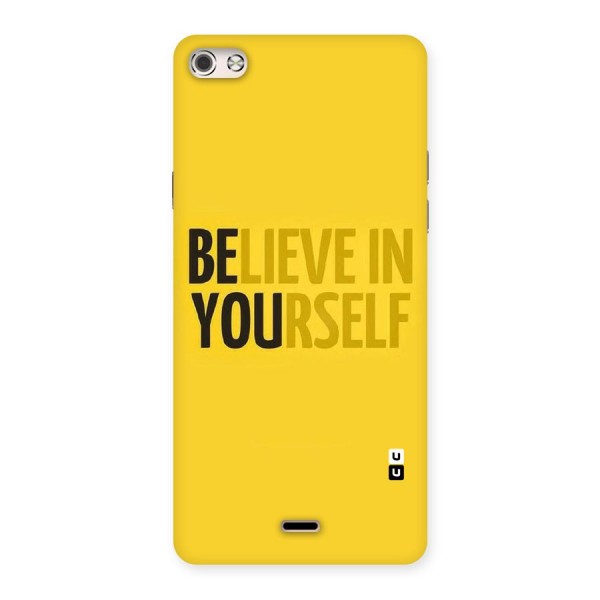 Believe Yourself Yellow Back Case for Micromax Canvas Silver 5