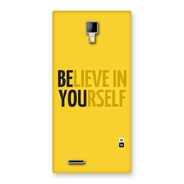 Believe Yourself Yellow Back Case for Micromax Canvas Xpress A99