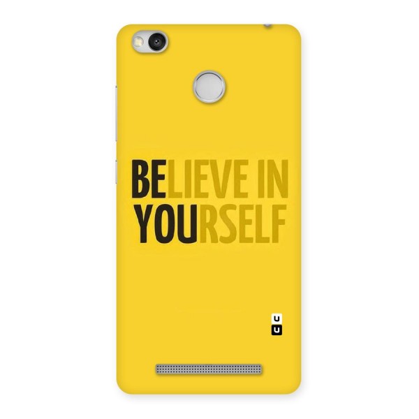 Believe Yourself Yellow Back Case for Redmi 3S Prime