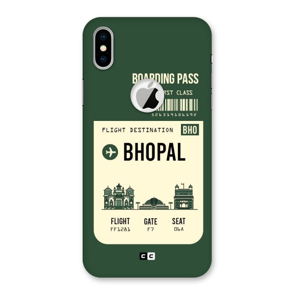 Bhopal Boarding Pass Back Case for iPhone XS Logo Cut