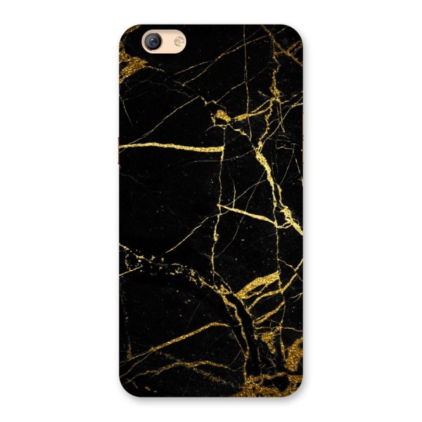 Black And Gold Design Back Case for Oppo F3 Plus
