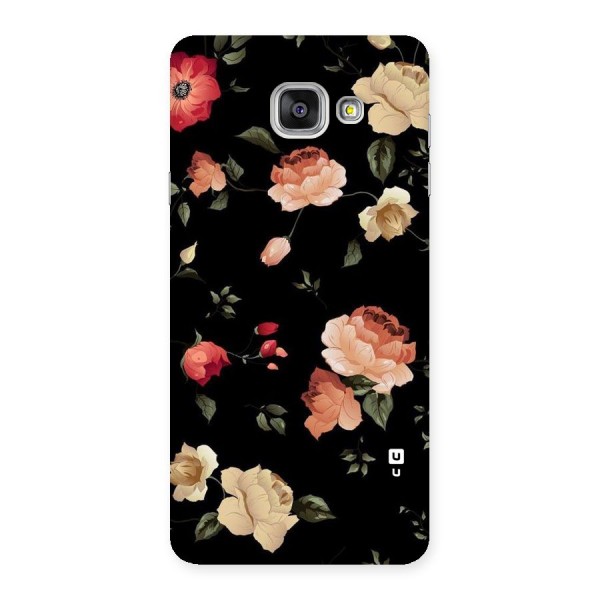Black Artistic Floral Back Case for Galaxy A7 2016