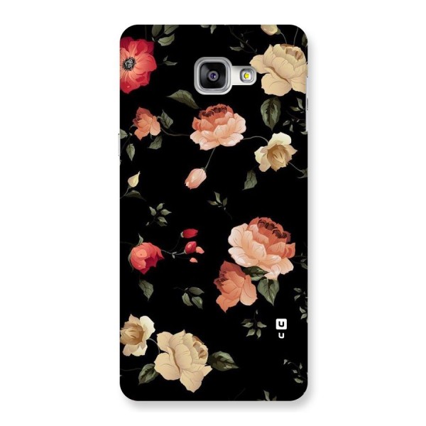 Black Artistic Floral Back Case for Galaxy A9