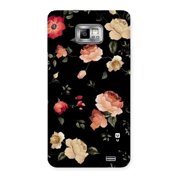 Black Artistic Floral Back Case for Galaxy S2