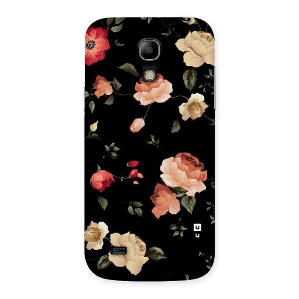 Black Artistic Floral Back Case for Galaxy S4 Mini