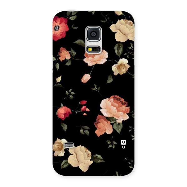 Black Artistic Floral Back Case for Galaxy S5 Mini