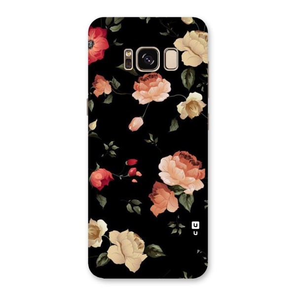 Black Artistic Floral Back Case for Galaxy S8