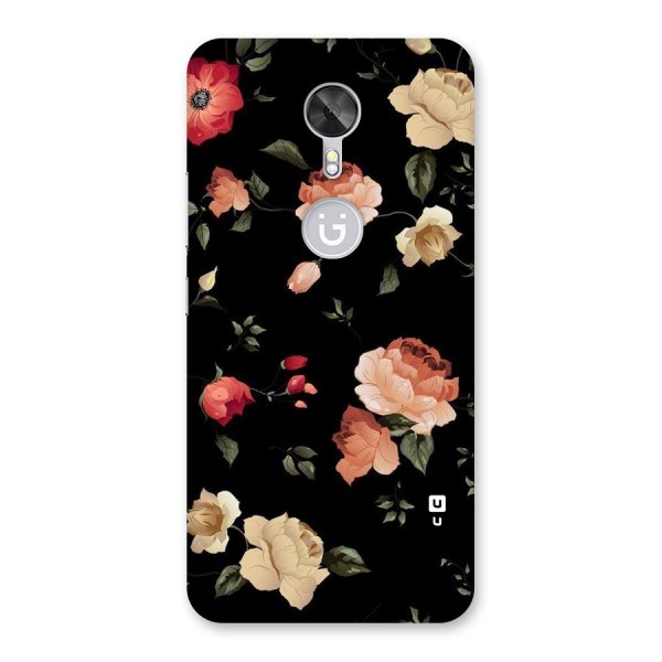 Black Artistic Floral Back Case for Gionee A1
