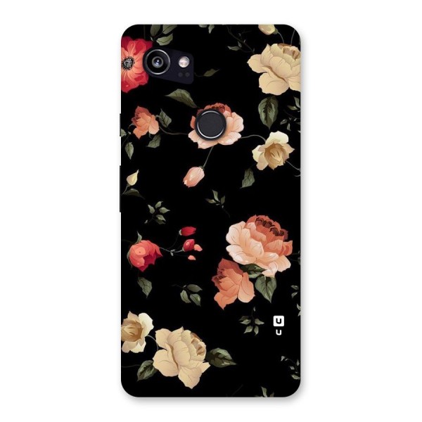 Black Artistic Floral Back Case for Google Pixel 2 XL