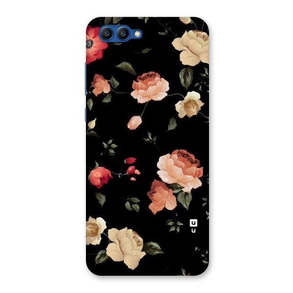 Black Artistic Floral Back Case for Honor View 10
