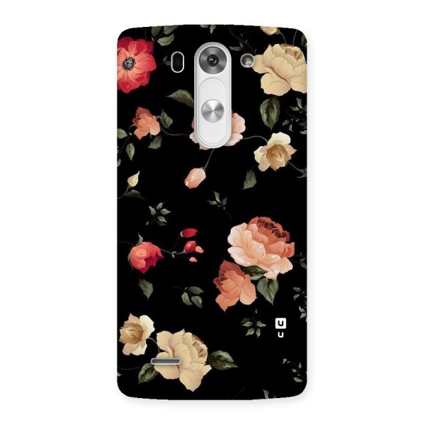 Black Artistic Floral Back Case for LG G3 Beat
