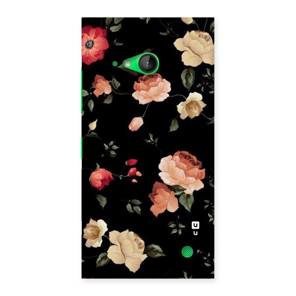 Black Artistic Floral Back Case for Lumia 730