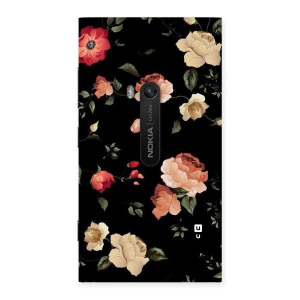 Black Artistic Floral Back Case for Lumia 920
