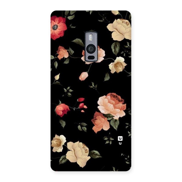 Black Artistic Floral Back Case for OnePlus Two