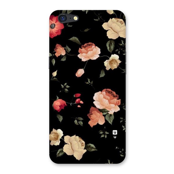 Black Artistic Floral Back Case for Oppo A71