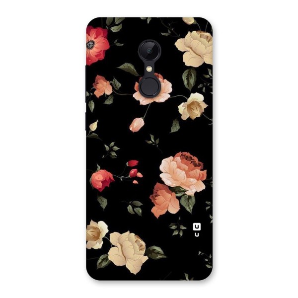 Black Artistic Floral Back Case for Redmi 5