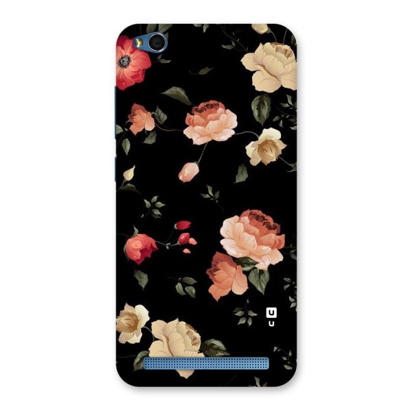 Black Artistic Floral Back Case for Redmi 5A