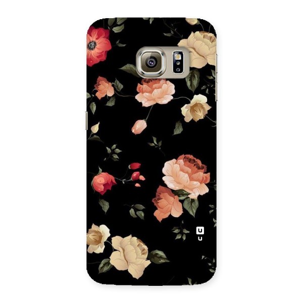 Black Artistic Floral Back Case for Samsung Galaxy S6 Edge