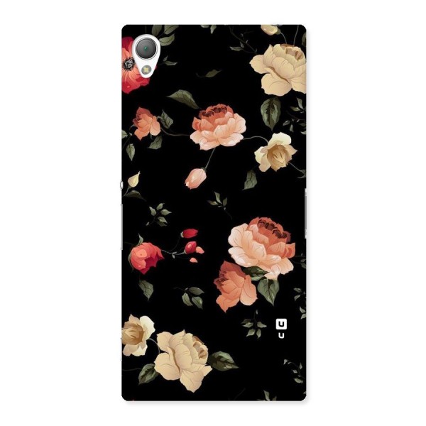Black Artistic Floral Back Case for Sony Xperia Z3