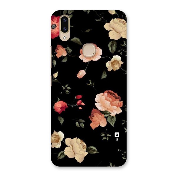 Black Artistic Floral Back Case for Vivo V9