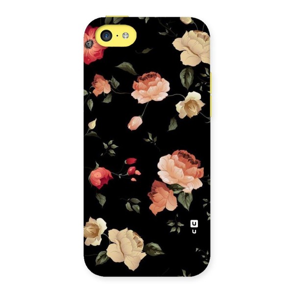 Black Artistic Floral Back Case for iPhone 5C