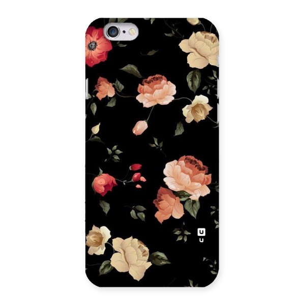 Black Artistic Floral Back Case for iPhone 6 6S