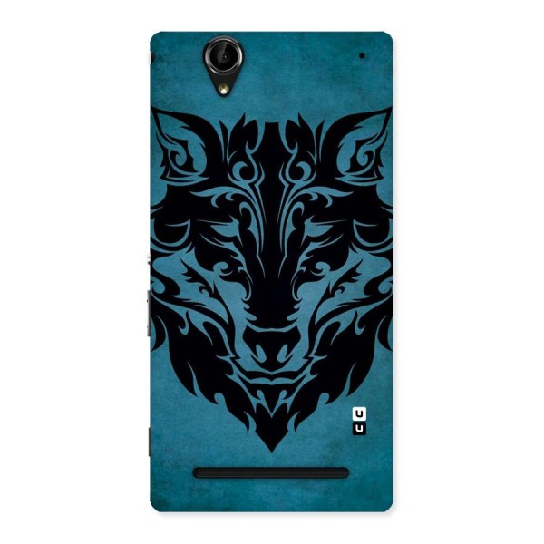 Black Artistic Wolf Back Case for Sony Xperia T2