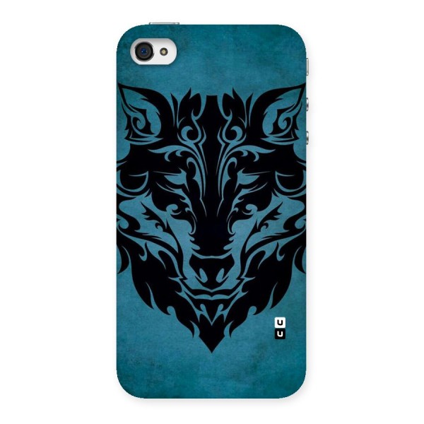 Black Artistic Wolf Back Case for iPhone 4 4s