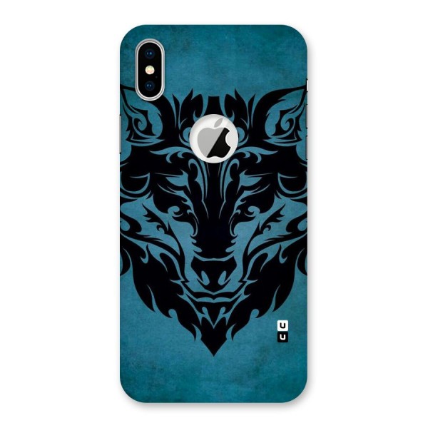 Black Artistic Wolf Back Case for iPhone X Logo Cut