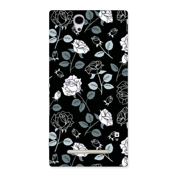 Black Artsy Bloom Back Case for Sony Xperia C3