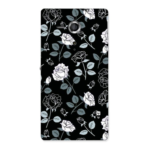 Black Artsy Bloom Back Case for Sony Xperia SP